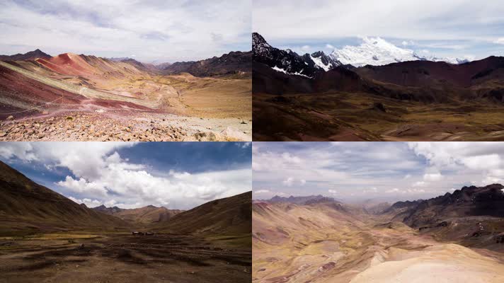 3K秘鲁彩虹山脉自然风光美景