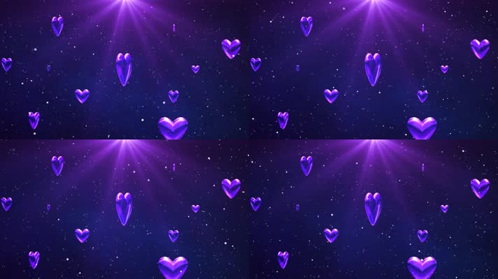 浪漫紫色心形粒子背景