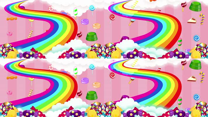 彩虹卡通糖果背景循环