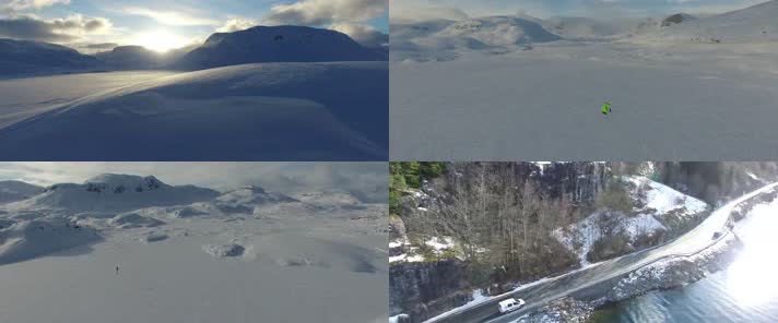 4K挪威冬景旅游风光高清实拍