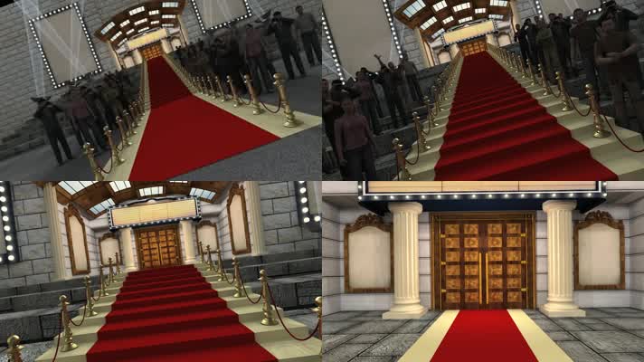 高雅大气红地毯进场企业晚会颁奖典礼开场动画LED背景视频素材 