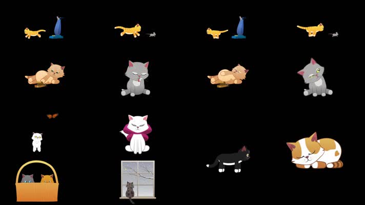 10组卡通小猫通道循环合集