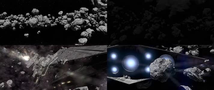 4K宇宙飞船撞击陨石破碎爆炸