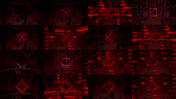 4组炫酷红色光效LED背景