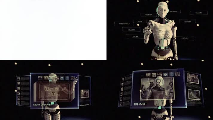 未来智能机器人全息科技屏幕动画