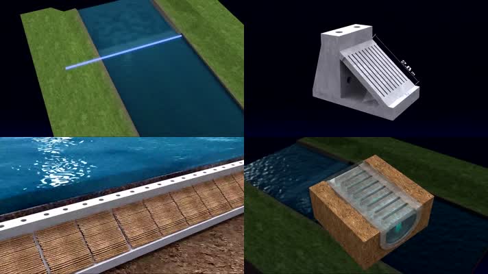 水库地下水坝污水处理净化三维动画