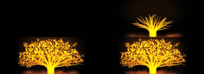 金色粒子树生长