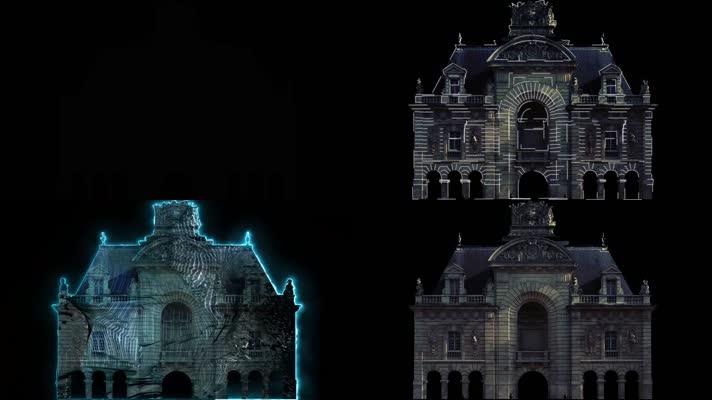 全息城堡建筑立体投影