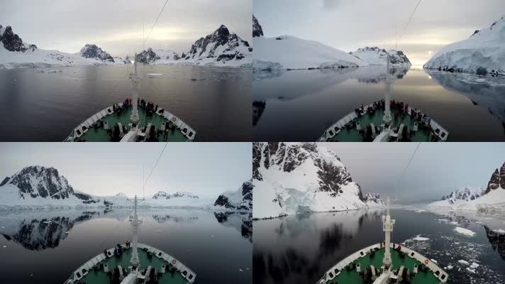 南极科考船只第一视角
