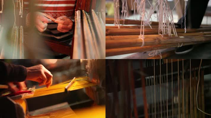 南京云锦 织锦工艺 传统手工纺织 织布机 高清实拍