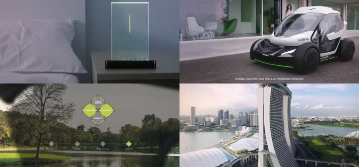 4K未来科技城市智能生活飞行交通工具