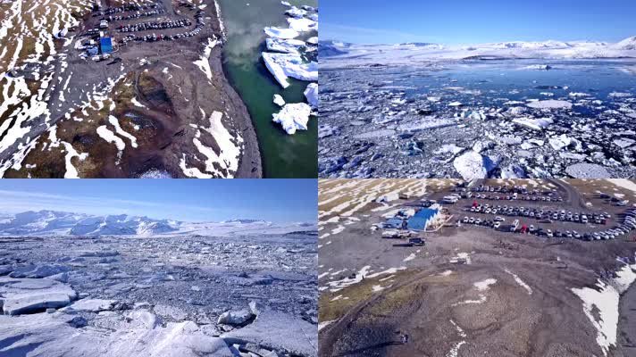 4K航拍冰岛冰川湖探索