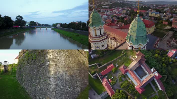 4K航拍乌克兰乌日哥罗德城市宣传片
