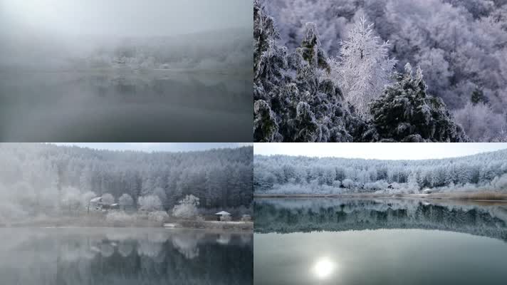 4k美丽初冬圣高原湖畔美景