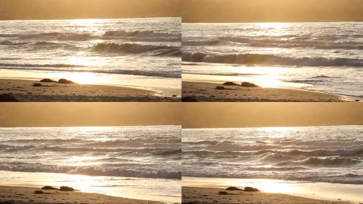 沙滩海浪夕阳