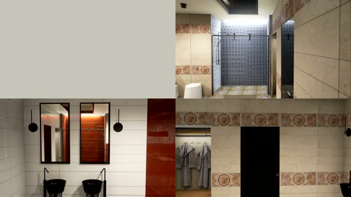 4K浴室设计理念瓷砖建材 