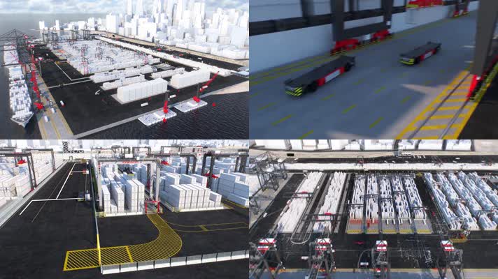 三维港口码头自动化装卸运输国际贸易