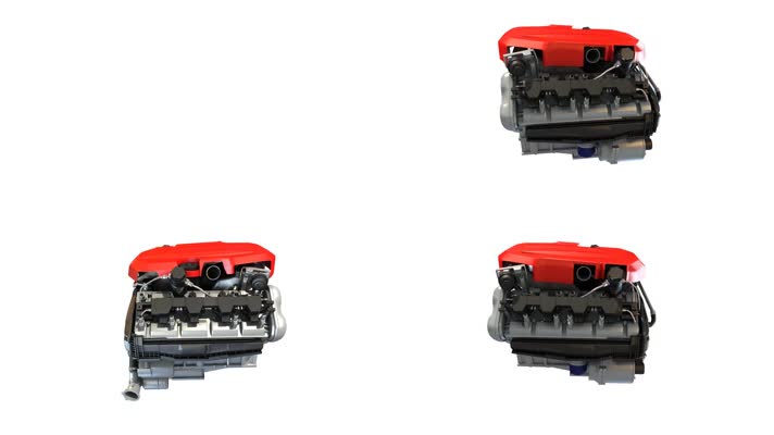 V8汽车发动机3D模型