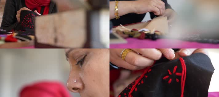 传统手工艺针绣