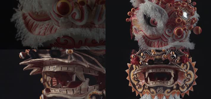 中国文化狮头三维演示动画