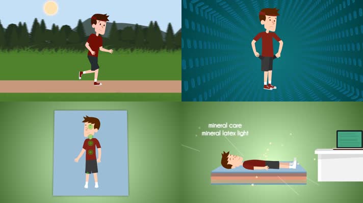 卡通智能保健床垫治疗预防腰椎MG动画宣传