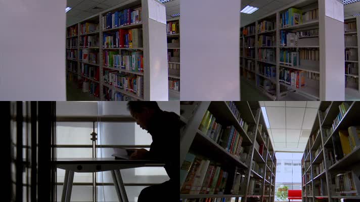 知识海洋图书馆看书阅览室看书高清实拍