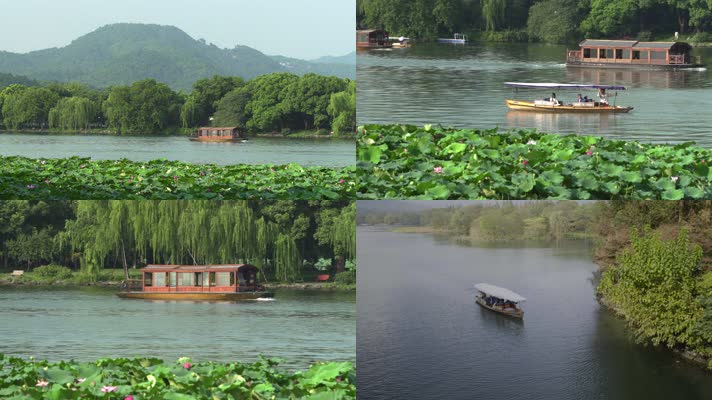 杭州西湖、游船4K