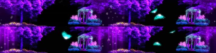 紫色梦幻森林蝴3D