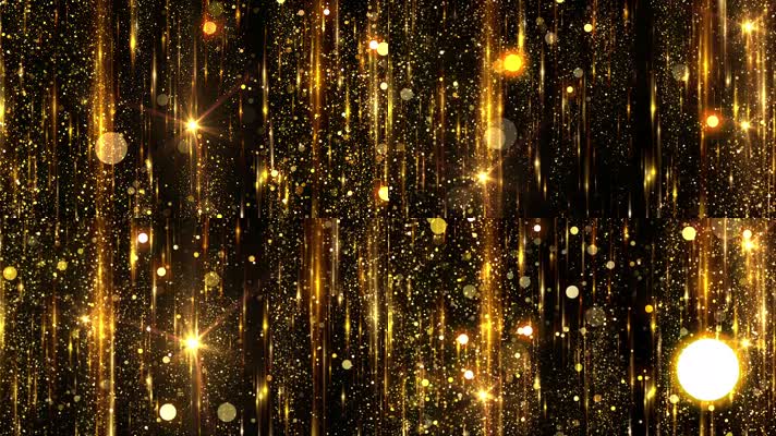 大气金色粒子星光粒子珠帘背景视频循环