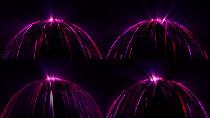 紫色粒子线条球