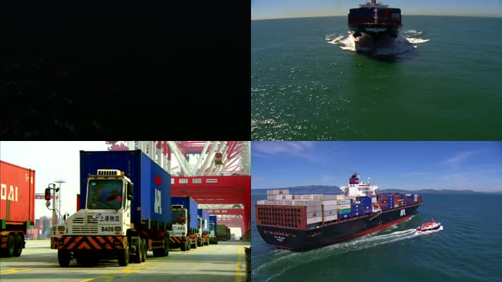 航运物流实拍大气海港运输