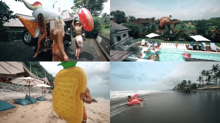 巴厘岛旅游沙滩泳池派对