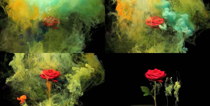 彩色烟雾玫瑰