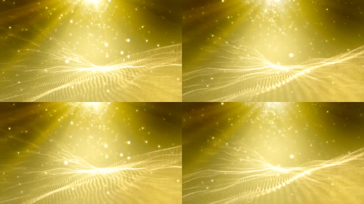 金色唯美粒子波浪光斑背景