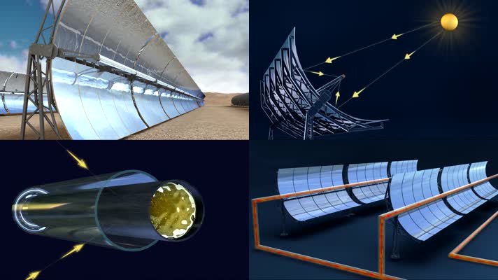 新能源太阳能发电厂三维原理动画