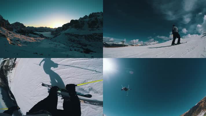 挑战自我极限运动滑雪特技