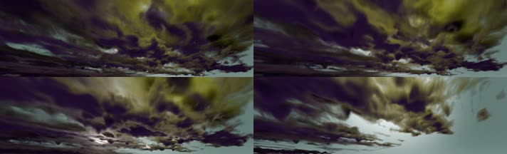 大雨来临天空布满乌云移动电光闪烁变化天气LED背景视频素材