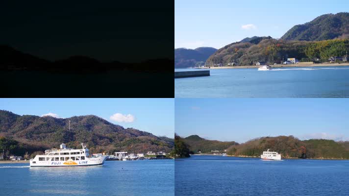 日本濑户内海笠冈群岛冬季渡轮