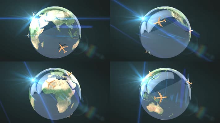 地球飞机航线物流