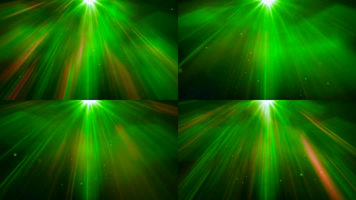 绿色万丈光芒粒子光线