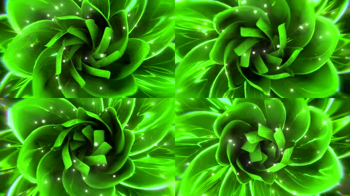 绿色流光粒子花瓣背景