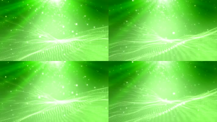 4K绿色唯美粒子飞舞