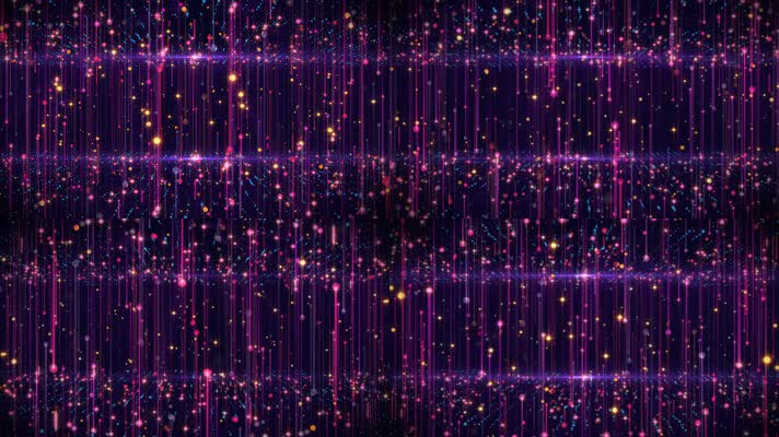 紫色粒子空间旋转循环