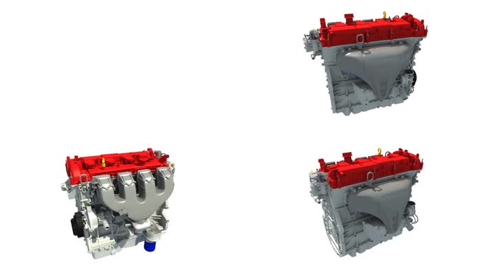 涡轮增压发动机的3d模型