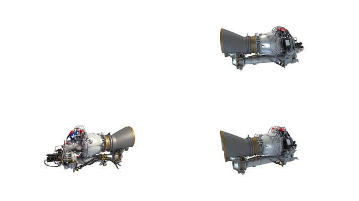 直升机涡轮轴发动机三维动画