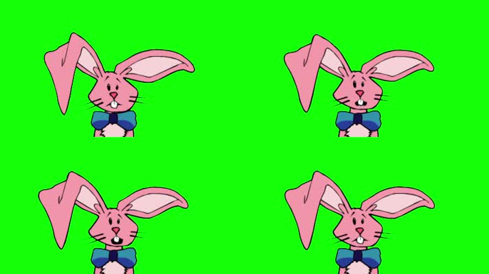 绿屏复活节兔子特效抠像素材