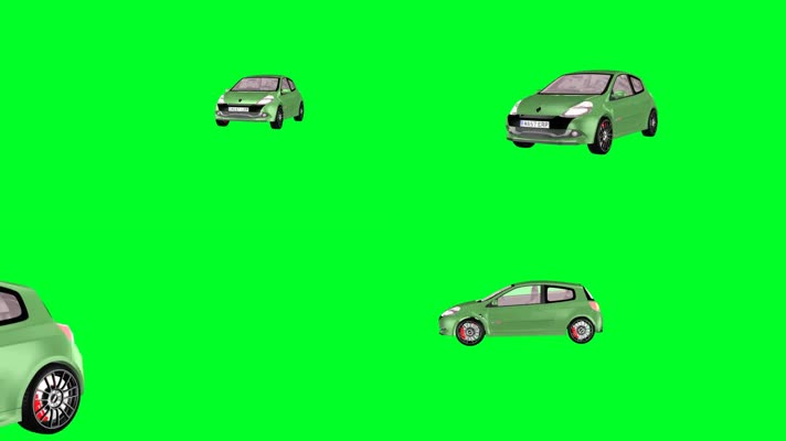 绿屏汽车行驶抠像素材