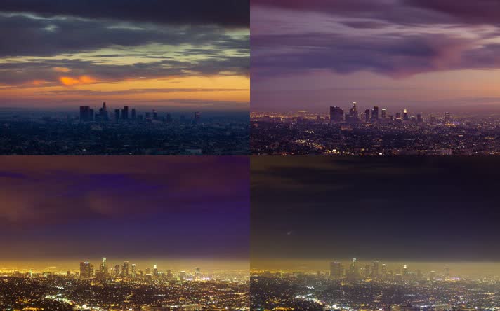 繁华的洛杉矶城市灯火辉煌