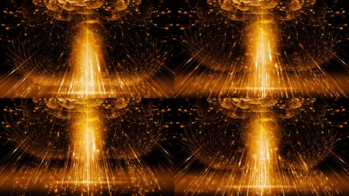 3D金色粒子光线