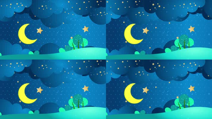 卡通夜晚星星背景循环